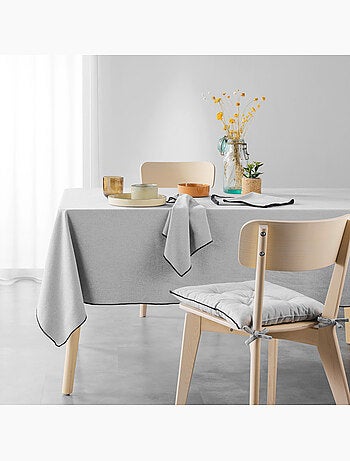 3 Serviettes de table coton recycle 40 x 40 cm Mistralines gris chine