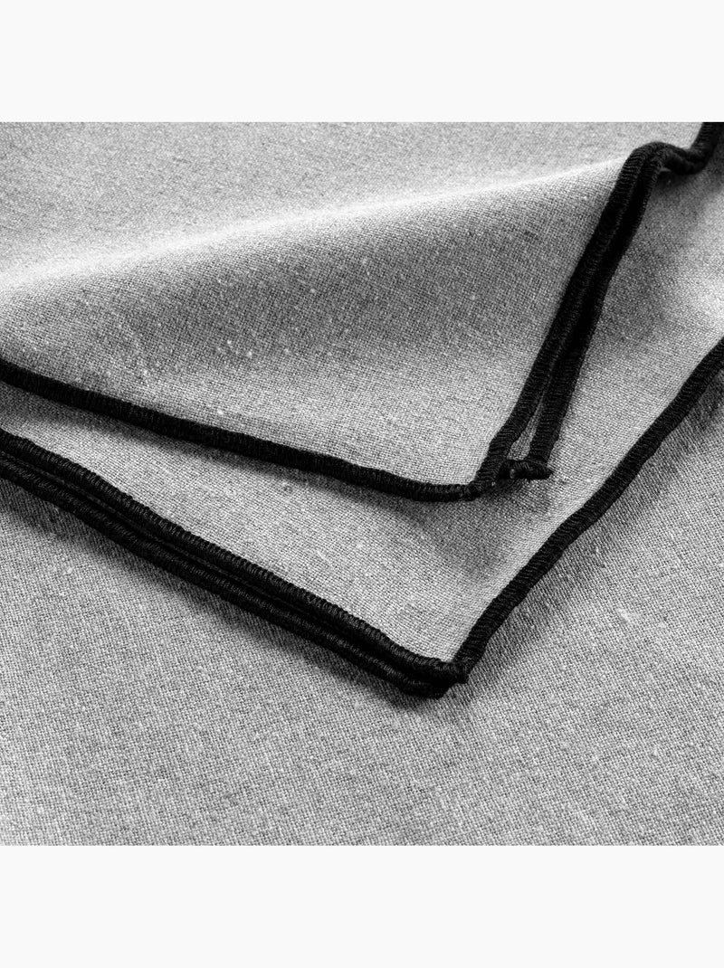 3 Serviettes de table coton recycle 40 x 40 cm Mistralines gris chine Gris - Kiabi
