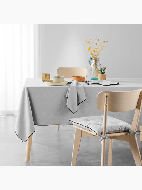 3 Serviettes de table coton recycle 40 x 40 cm Mistralines gris chine - Kiabi