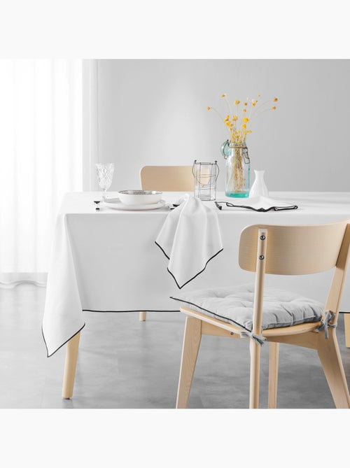 3 Serviettes de table coton recycle 40 x 40 cm Mistralines gris chine - Kiabi