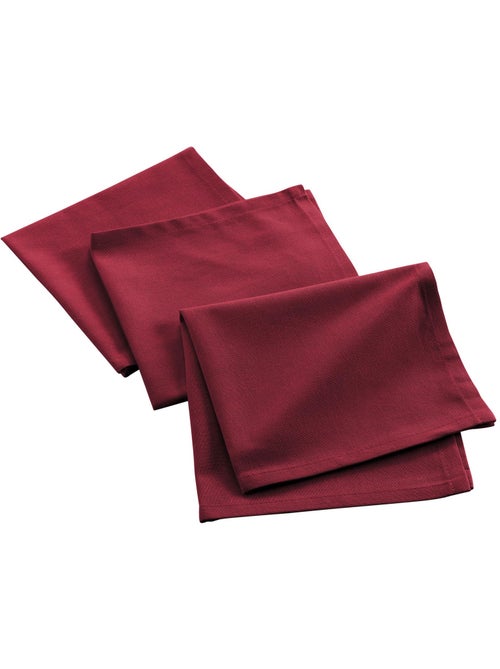 3 Serviettes de table coton recycle Grand Mistral Bordeaux - Kiabi