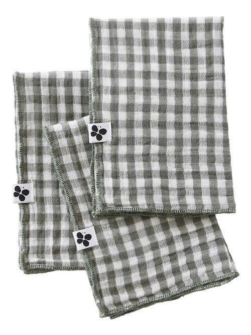 3 Serviettes de table en gaze de coton Vickie vichy - Kiabi
