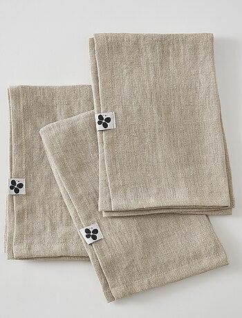 3 Serviettes de table en lin Soline - Kiabi