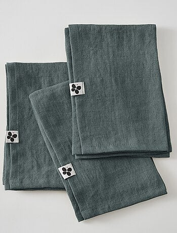 3 Serviettes de table en lin Soline