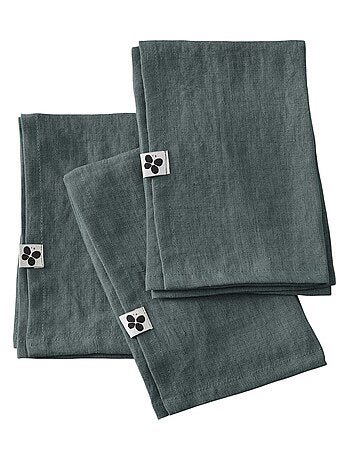 3 Serviettes de table en lin Soline