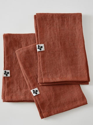 3 Serviettes de table en lin Soline