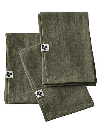 3 Serviettes de table en lin Soline