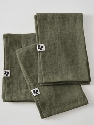 3 Serviettes de table en lin Soline