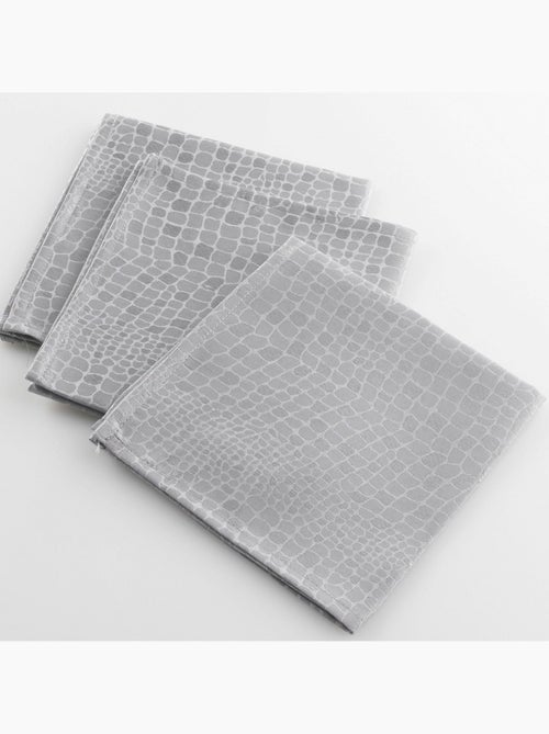 3 Serviettes de table Jacquard Damasse Serpentile Gris 40 x 40 cm - Kiabi