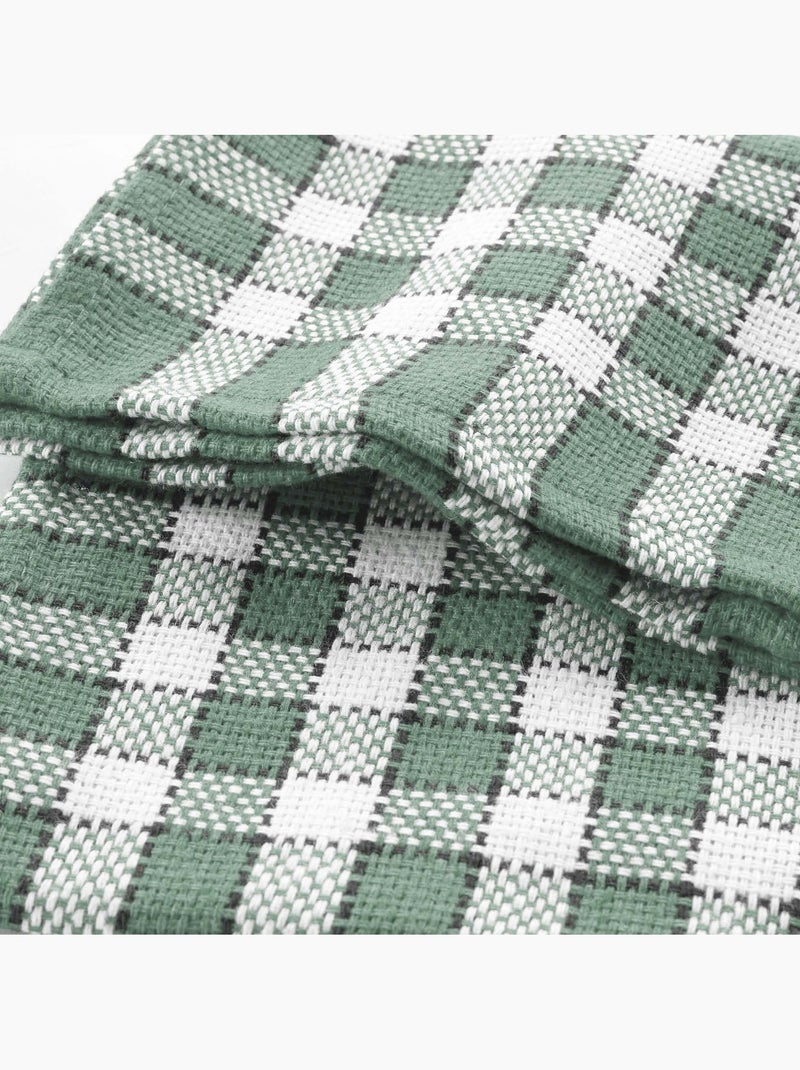 3 Serviettes de table tisse traditio Vert cèdre - Kiabi