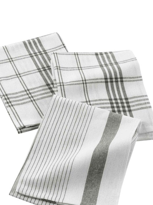 3 Serviettes Torchons Modele Praticco - Kiabi
