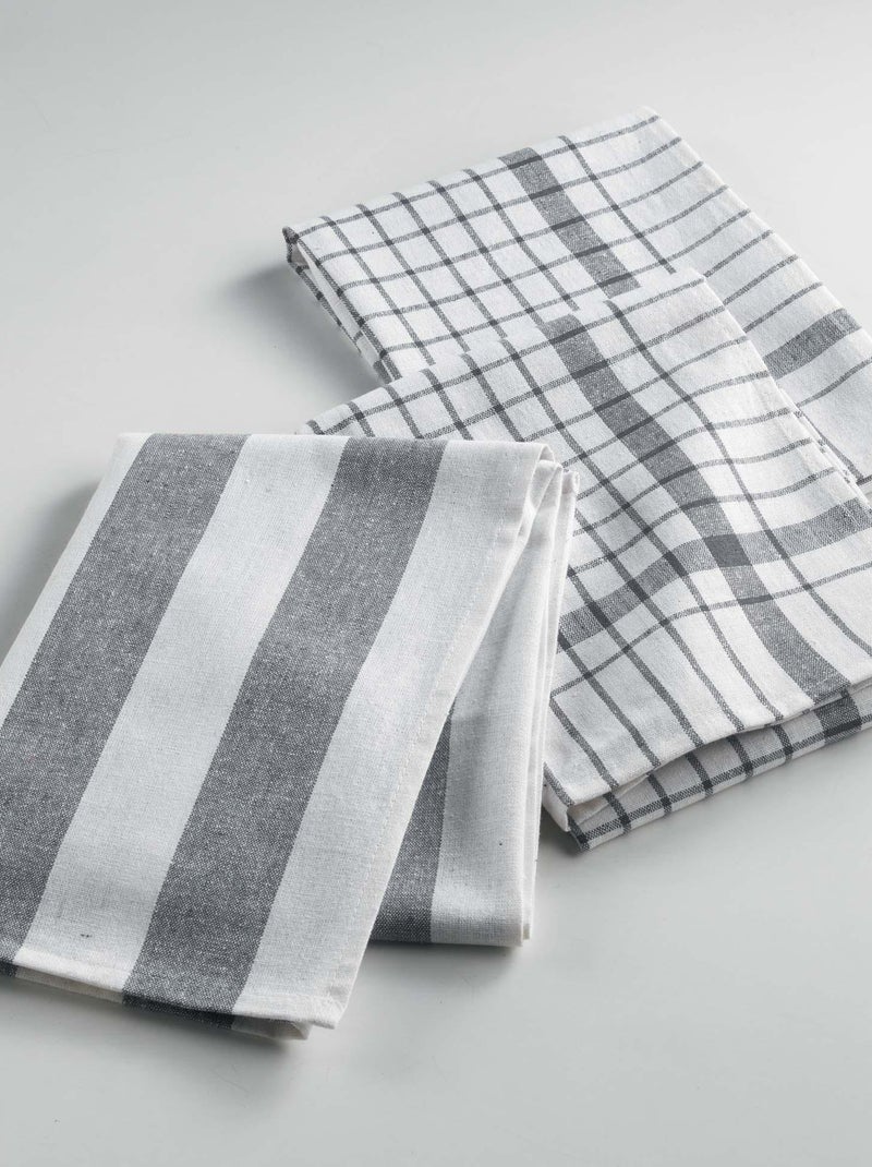 3 Serviettes Torchons Utillo gris anthracite - Kiabi