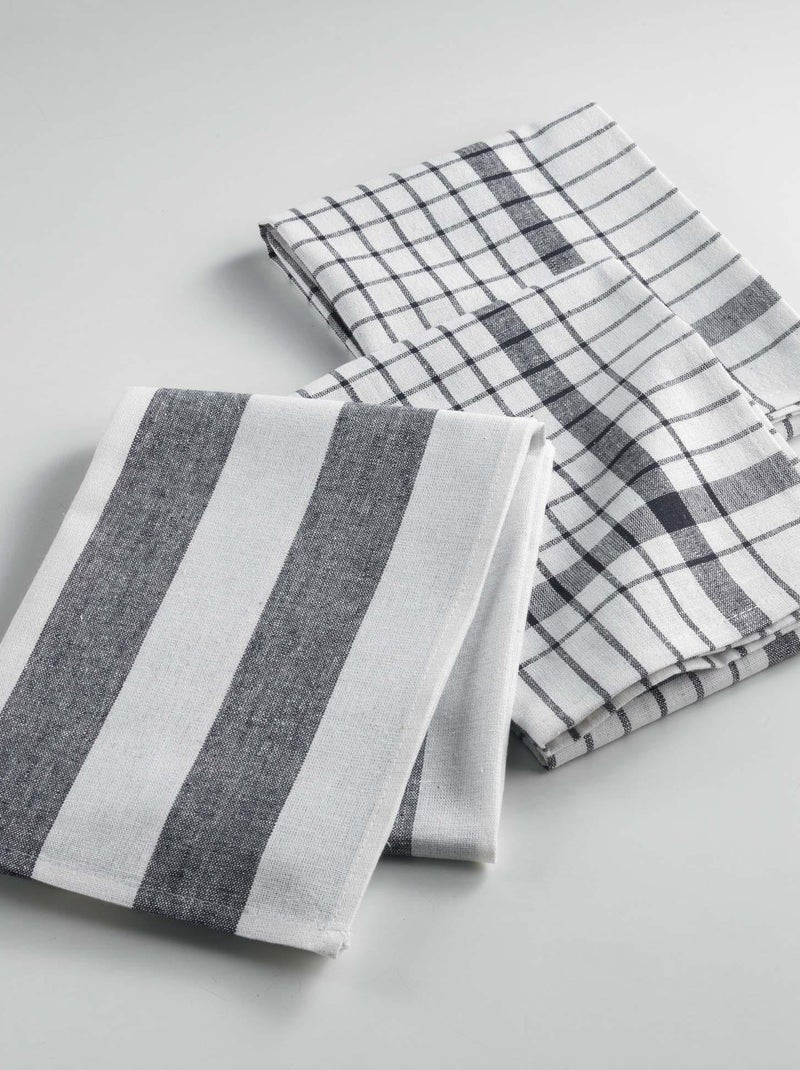 3 Serviettes Torchons Utillo Noir - Kiabi