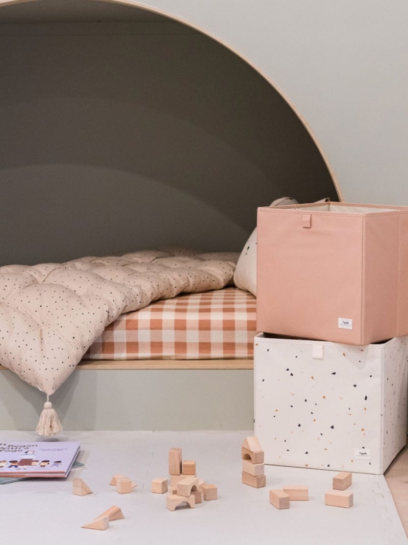 3 sprouts - Cube de rangement en tissu Rose - Kiabi