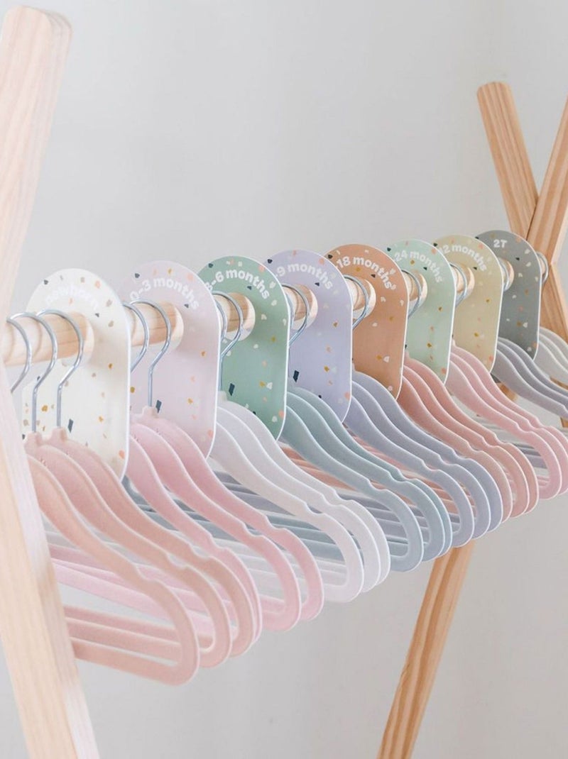 3 sprouts - Lot de 15 cintres en velours Rose - Kiabi