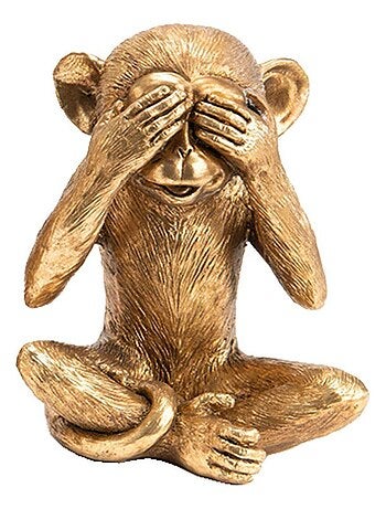 3 Statuettes Singes en résine Rien dit, Rien vue, Rien entendu