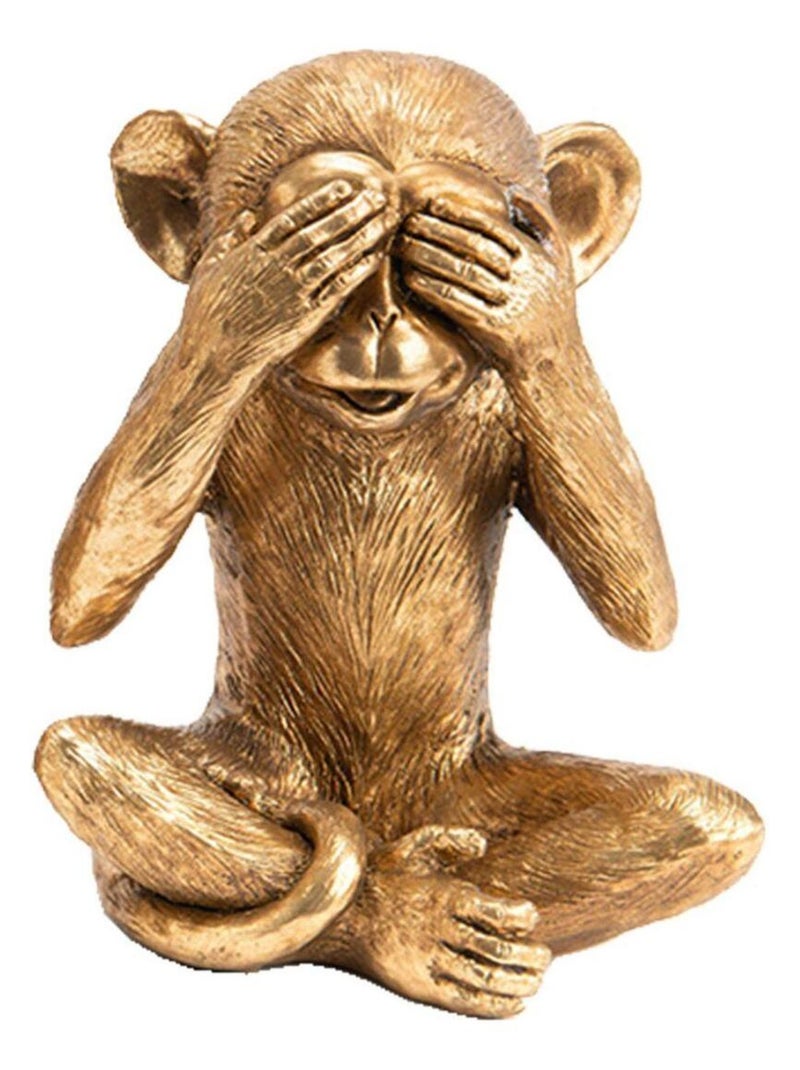 3 Statuettes Singes en résine Rien dit, Rien vue, Rien entendu Doré/or - Kiabi