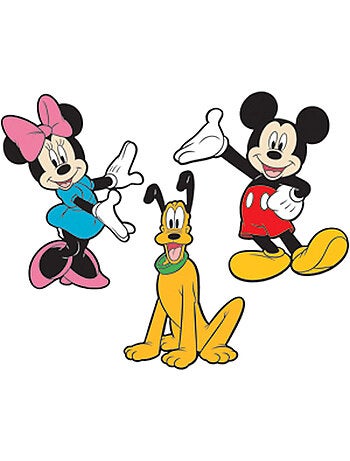3 Stickers Mickey Mouse & Minnie & Pluto 3D Relief Mousse