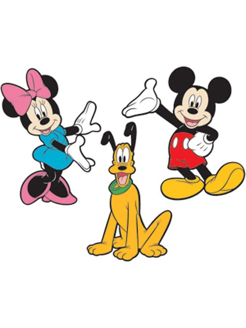 3 Stickers Mickey Mouse & Minnie & Pluto 3D Relief Mousse - Kiabi