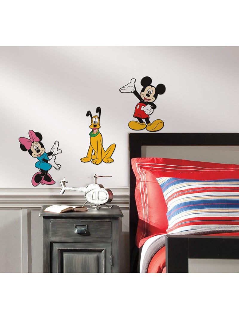 3 Stickers Mickey Mouse & Minnie & Pluto 3D Relief Mousse Multicolore - Kiabi
