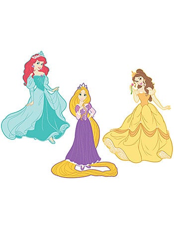 3 Stickers Relief Mousse Princesses Disney 25 cm