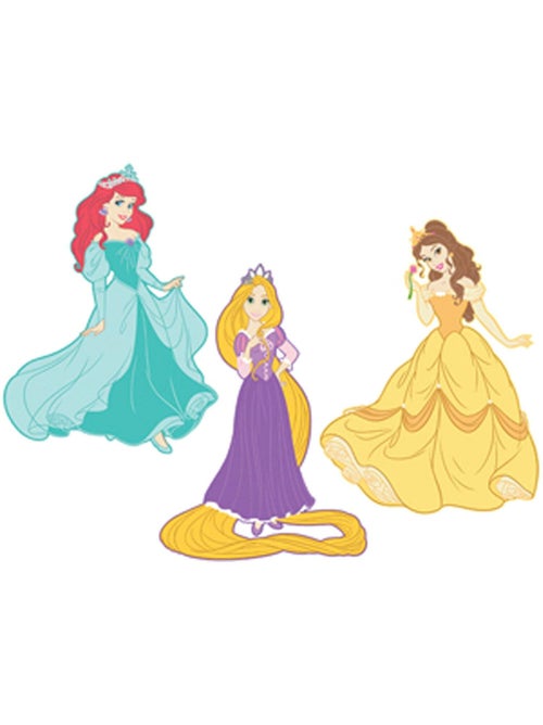 3 Stickers Relief Mousse Princesses Disney 25 cm - Kiabi
