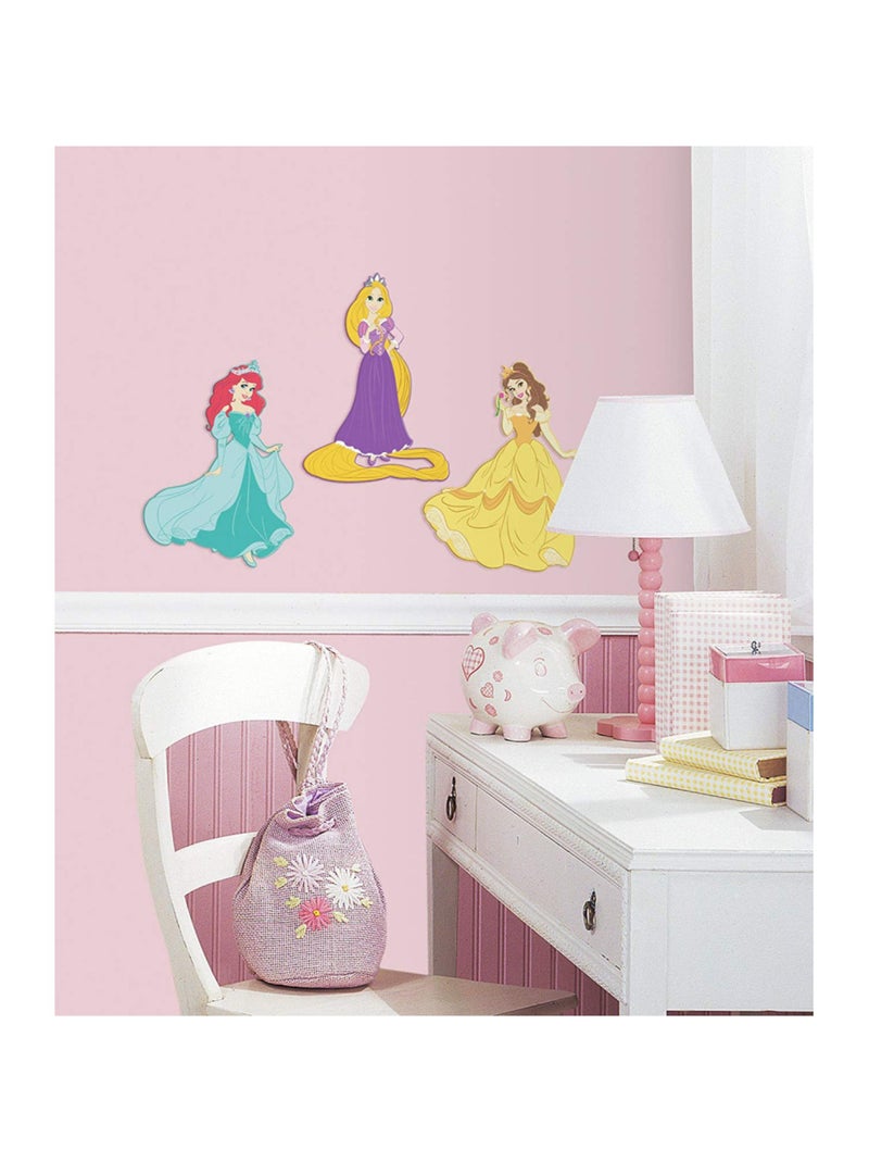3 Stickers Relief Mousse Princesses Disney 25 cm Multicolore - Kiabi
