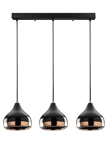 3 Suspensions noires et cuivrées d'intérieur