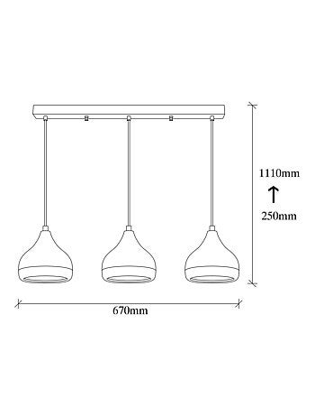 3 Suspensions noires et cuivrées d'intérieur