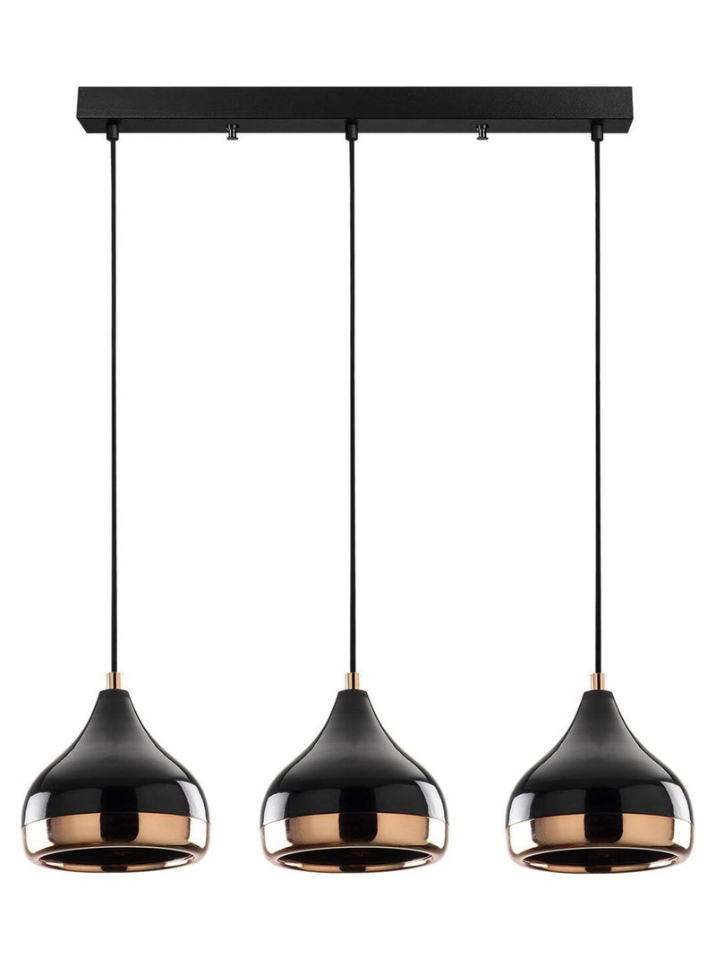 3 Suspensions noires et cuivrées d'intérieur Noir - Kiabi