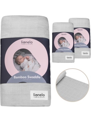3 x Langes coton bébé en bambou naturel LIONELO - 120x120