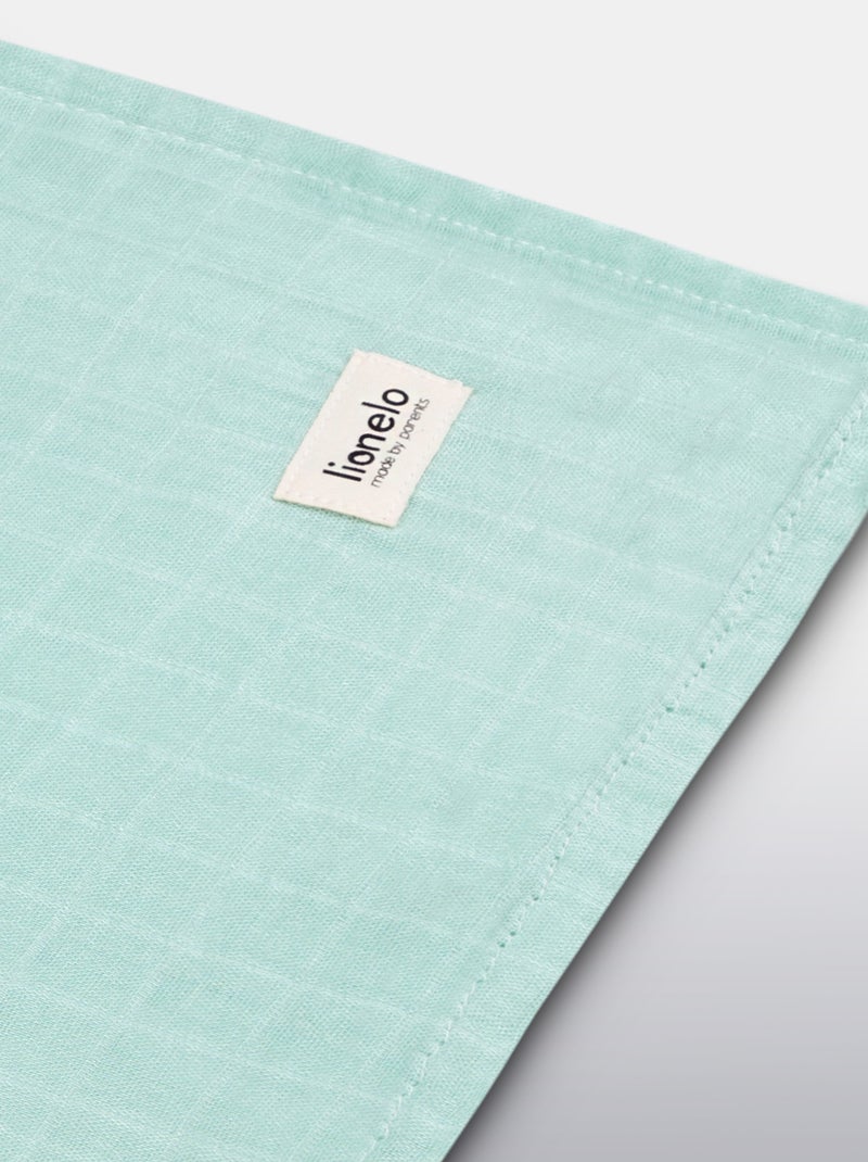 3 x Langes coton bébé en bambou naturel LIONELO - 120x120 Menthe - Kiabi