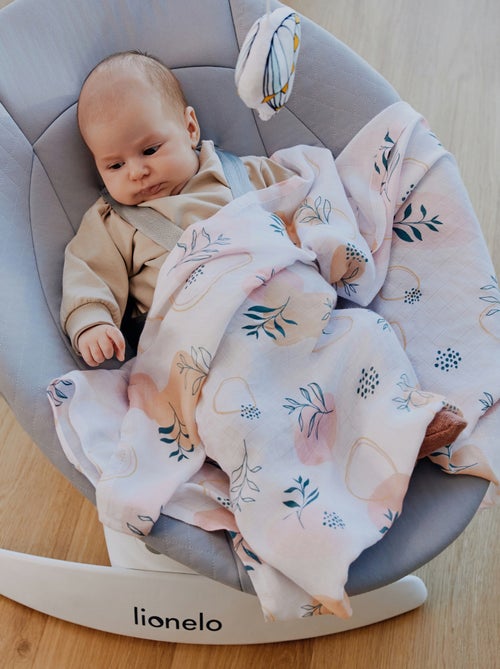 3 x Langes coton bébé en bambou naturel LIONELO - 70x70 cm - Antibactériens - Kiabi