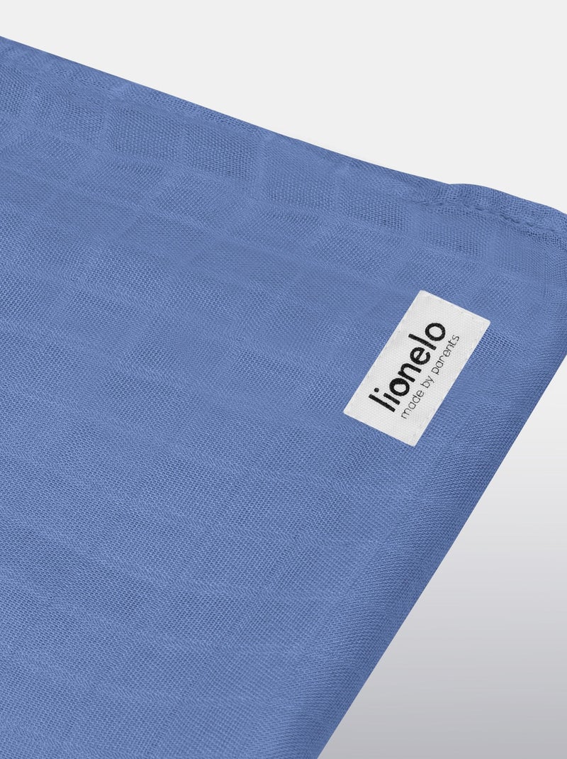 3 x Langes coton bébé en bambou naturel LIONELO - 70x70 cm - Antibactériens Bleu - Kiabi