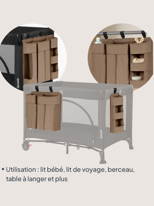 3 x Organisateur suspendu pour lit bébé LIONELO Sidepocket - Ranger les couches - Panier - Kiabi