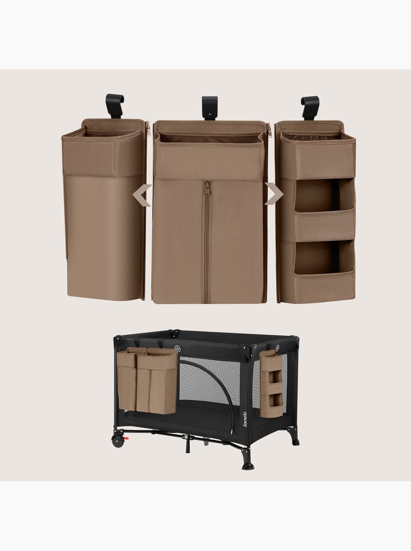 3 x Organisateur suspendu pour lit bébé LIONELO Sidepocket - Ranger les couches - Panier Beige - Kiabi