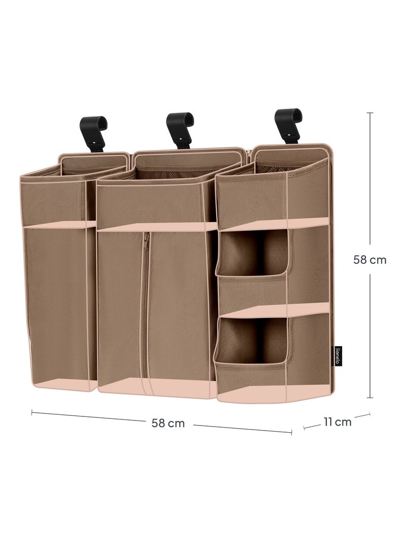 3 x Organisateur suspendu pour lit bébé LIONELO Sidepocket - Ranger les couches - Panier Beige - Kiabi