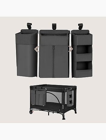 3 x Organisateur suspendu pour lit bébé LIONELO Sidepocket - Ranger les couches - Panier