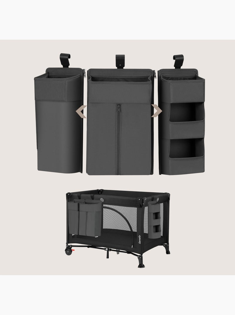 3 x Organisateur suspendu pour lit bébé LIONELO Sidepocket - Ranger les couches - Panier Gris - Kiabi