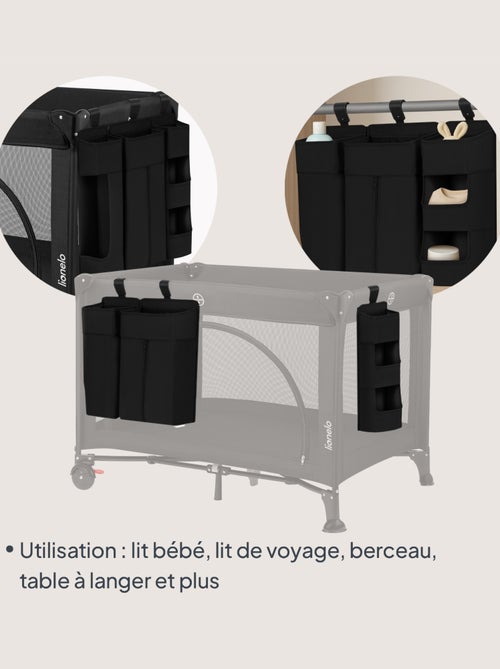 3 x Organisateur suspendu pour lit bébé LIONELO Sidepocket - Ranger les couches - Panier - Kiabi