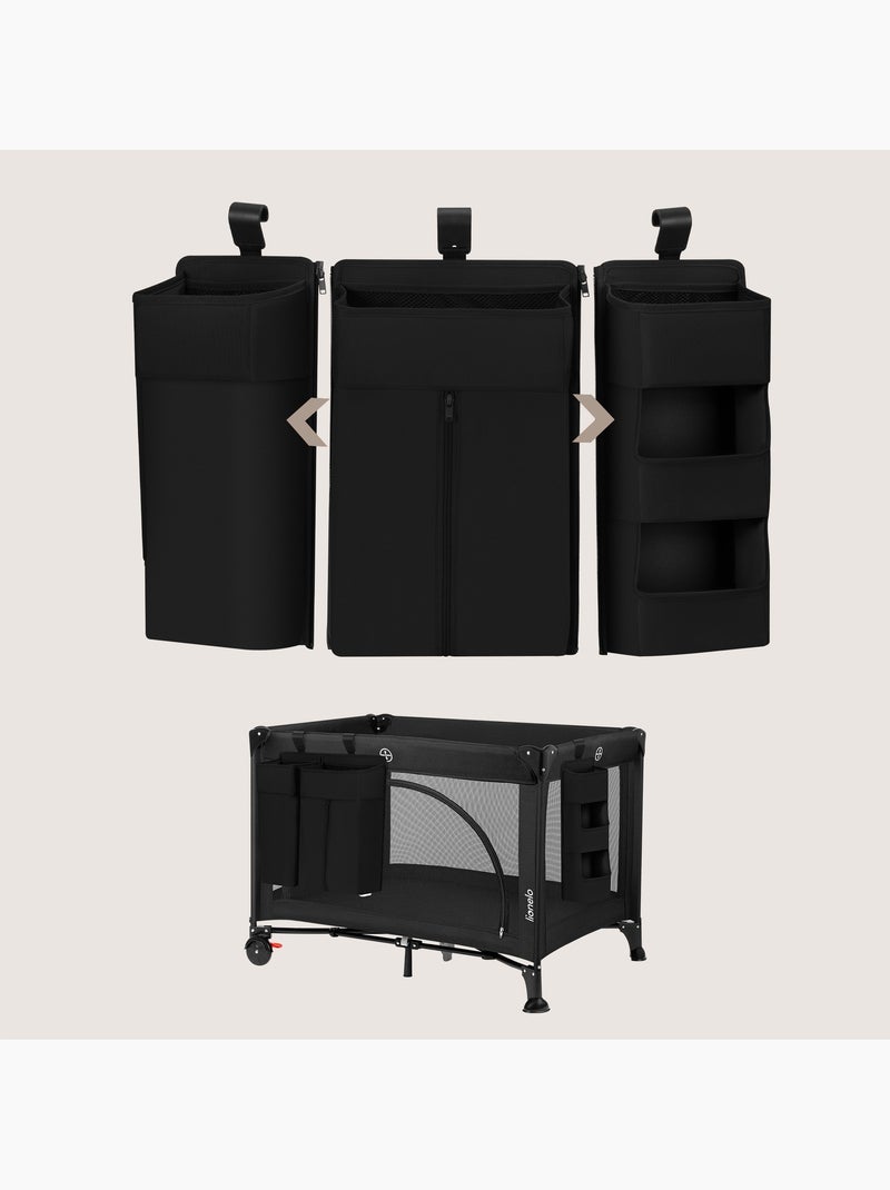 3 x Organisateur suspendu pour lit bébé LIONELO Sidepocket - Ranger les couches - Panier Noir - Kiabi