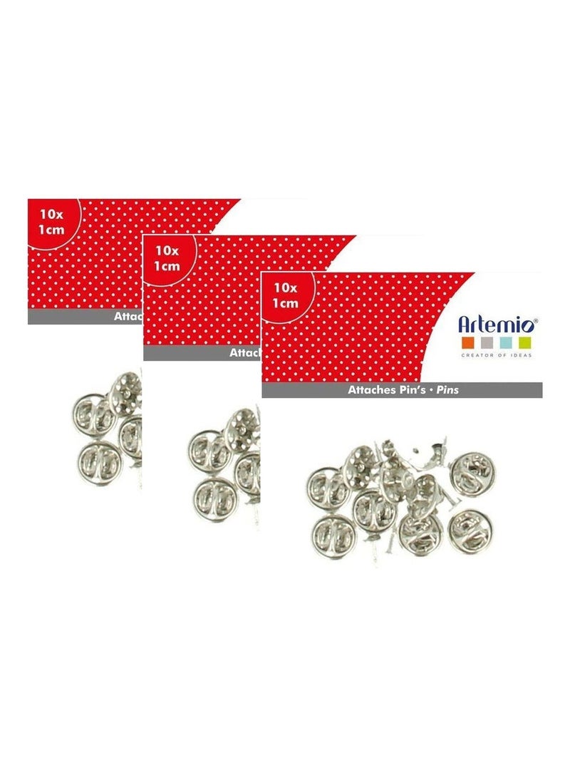 30 attache pin's métalliques - Artemio Argenté - Kiabi