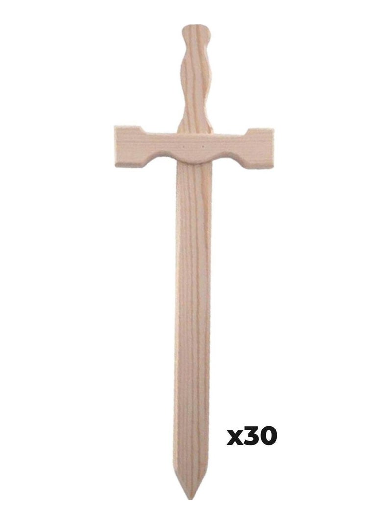 30 épées en bois 39 x 13 cm - Graine Créative N/A - Kiabi