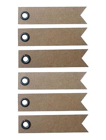 300 étiquettes kraft 5 cm - Fanion - Graine Créative