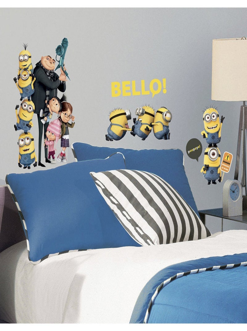 31 stickers repositionnables Les Minions Jaune - Kiabi