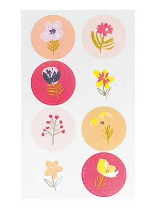 32 Autocollants ronds - fleur - Rico Design