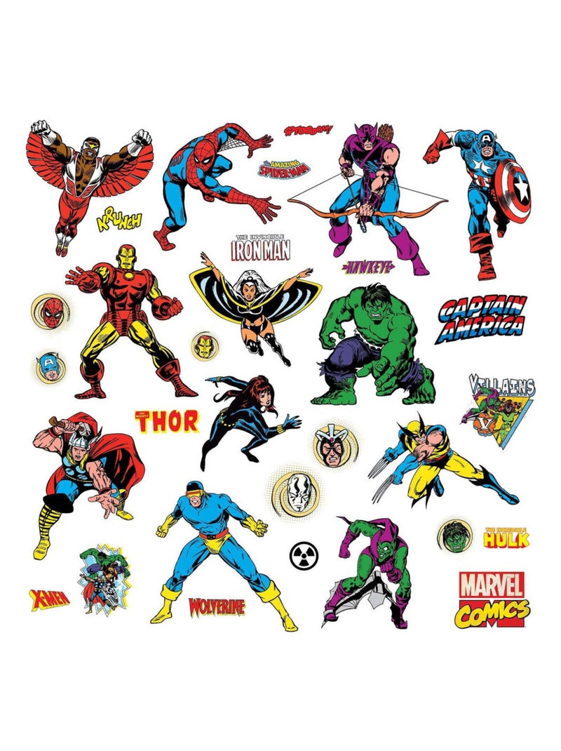 32 Stickers Avengers Comics Marvel Bleu - Kiabi