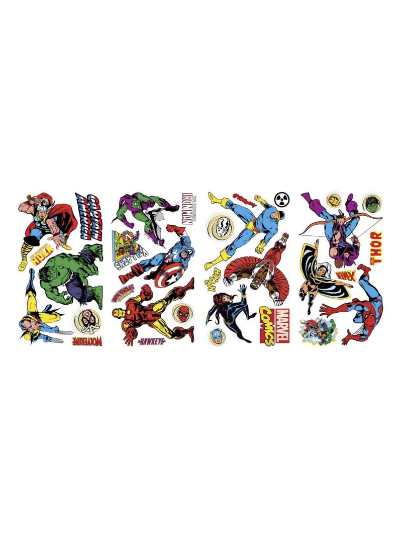 32 Stickers Avengers Comics Marvel Bleu - Kiabi