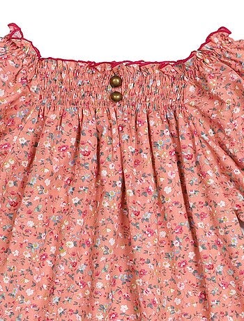 Blouse Intersaison Fleurie Liberty et Col Smocks CHIMENE - La Faute à Voltaire