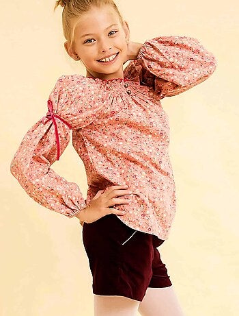 Blouse Intersaison Fleurie Liberty et Col Smocks CHIMENE - La Faute à Voltaire